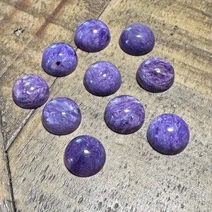 10mm Charoite Cabochon - Half-Round Dome
